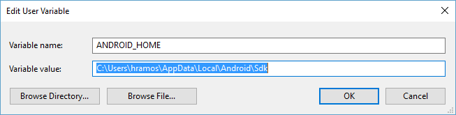 ANDROID_HOME Environment Variable